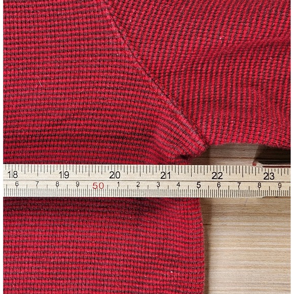 Chaps Sweater Mens M Red Pullover Crew Neck Quarter Zip Waffle Knit‎ Preppy - Picture 6 of 11